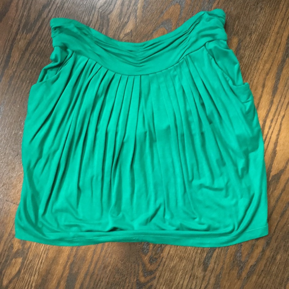 Green mini skirt